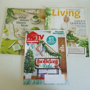 3 issues assorted magazines Martha Stewart, HGTV, Real Simple